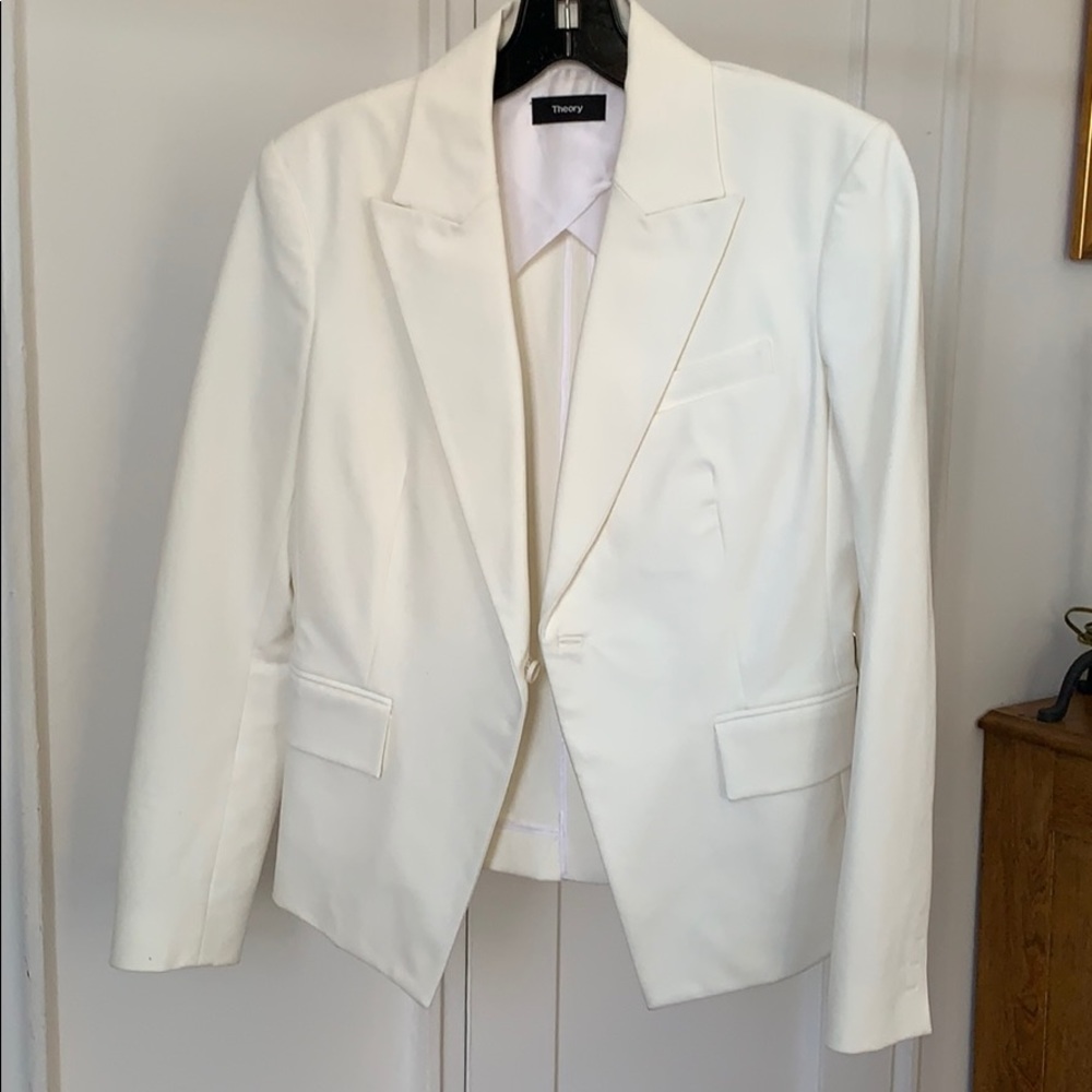 Theory white blazer